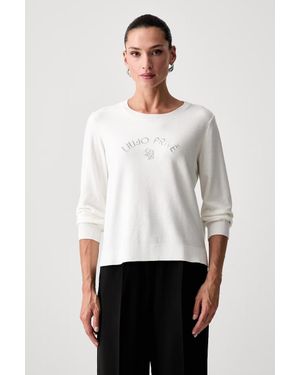 Liu Jo Maglione Da Donna Con Viscosa - Bianco