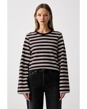 Barbour Maglietta A Maniche Lunghe Da Donna - Nero