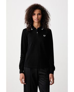 Fred Perry A Maniche Lunghe Da Donna - Nero