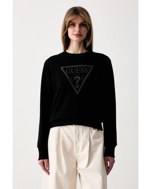 Guess Felpa Da Donna Con Cotone - Nero