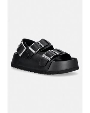 Buffalo Sandali Sulla Banchina Da Donna Jane Athena Buckle - Nero