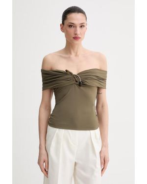 Bardot Camicetta Alla Spagnola Da Donna - Verde