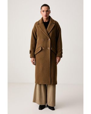 Sessun Cappotto Da Donna Con Lana Mia - Neutro