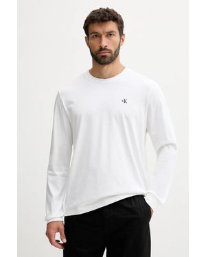 Calvin Klein A Maniche Lunghe Da Uomo - Bianco