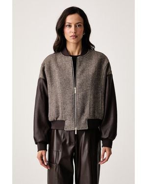 ARMANI EXCHANGE Giacca Bomber Da Donna Con Lana - Grigio