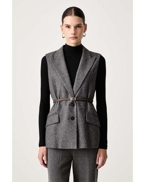 Marella Gilet Da Donna Con Lana Mlladorni - Nero