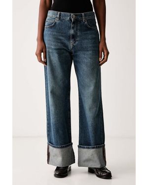 Pinko Jeans Wide Leg Da Donna - Blu