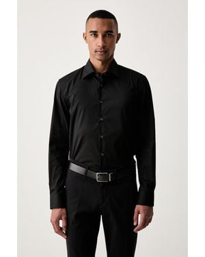 Baldessarini Camicia Da Uomo Con Cotone - Nero