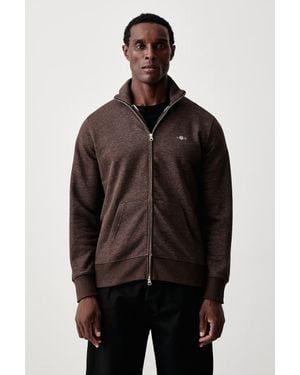 GANT Felpa Con Cerniera Da Uomo Con Cotone - Marrone