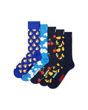 Happy Socks Calzini Con Cotone Pacco Da 5 - Blu