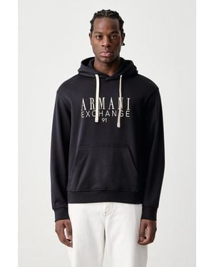 ARMANI EXCHANGE Felpa Con Cappuccio Da Uomo - Nero