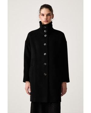 Sessun Cappotto Da Donna Con Lana Paradise - Nero