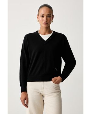 Calvin Klein Maglione Da Donna Con Lana - Nero