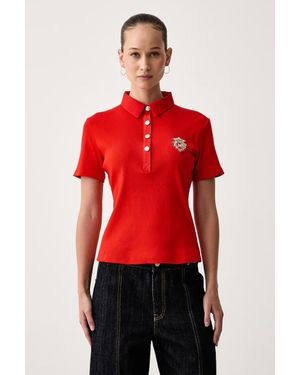 Morgan Polo Da Donna Con Cotone - Rosso