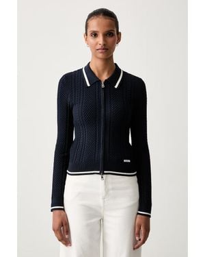 Guess Cardigan Da Donna Con Viscosa - Blu