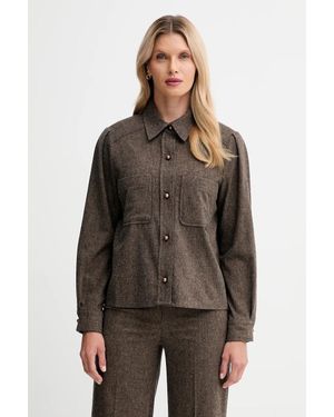 Sessun Camicia Con Lana - Marrone
