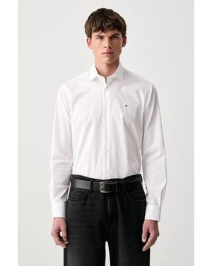Tommy Hilfiger Camicia Da Uomo Con Cotone - Bianco