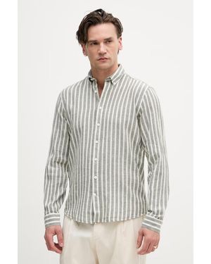 Lindbergh Camicia Da Uomo Con Lino - Grigio