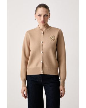 Morgan Cardigan Elegante Da Donna Con Viscosa - Neutro