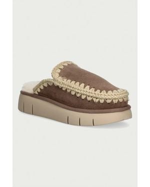 Mou Ciabatte Slide Mules Da Donna - Marrone