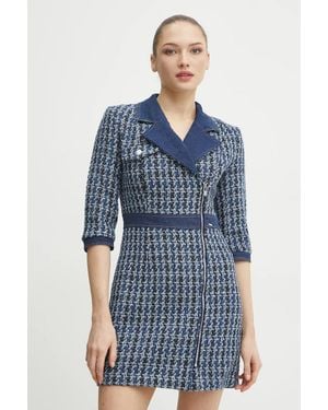 Morgan Vestito Con Aggiunta Di Lana Retti - Blu