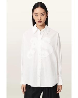 AllSaints Camicia Da Donna Con Lino Sparrow - Bianco