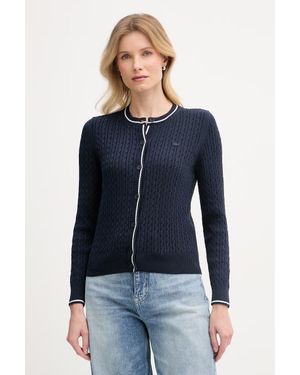 Lacoste Cardigan Da Donna Con Cotone - Blu