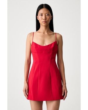 Bardot Vestito Empire Branca - Rosso