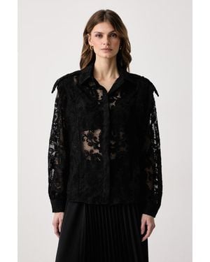 Haveone Camicia Da Donna Con Viscosa - Nero