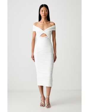 Bardot Vestito Drappeggiato Priah - Bianco