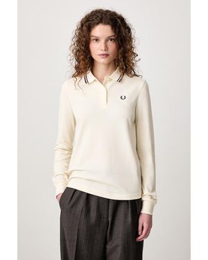 Fred Perry A Maniche Lunghe Da Donna - Bianco