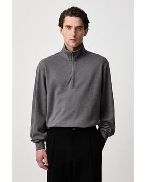BOSS Felpa Da Uomo Con Misto Lana P-Stimmann - Grigio