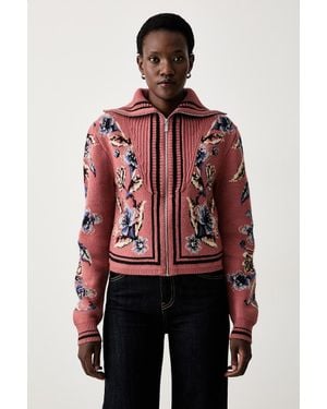 FARM Rio Cardigan Da Donna Con Misto Lana - Rosso
