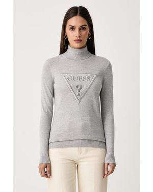 Guess Maglione Da Donna Con Viscosa Hallie - Grigio