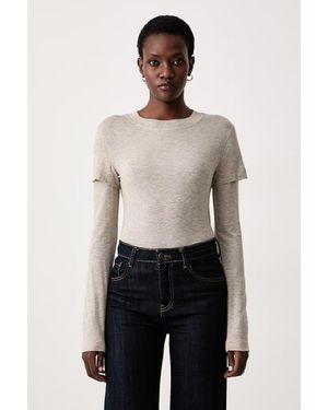 MAX&Co. Maglietta A Maniche Lunghe Da Donna Con Lana Gala - Neutro
