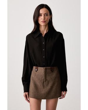 Twinset Camicia Da Donna Con Misto Lana - Nero