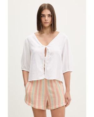 Rip Curl Camicetta Da Donna Con Misto Lino Premium Surf - Bianco