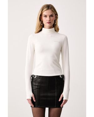 Guess A Maniche Lunghe Da Donna Con Cotone Greta - Bianco