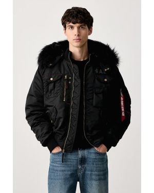 Alpha Industries Giacca Bomber Da Uomo Aviation Jackets Deflector - Nero