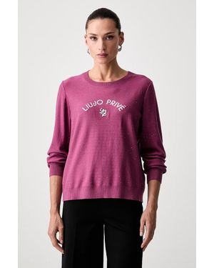 Liu Jo Maglione Da Donna Con Viscosa - Rosso