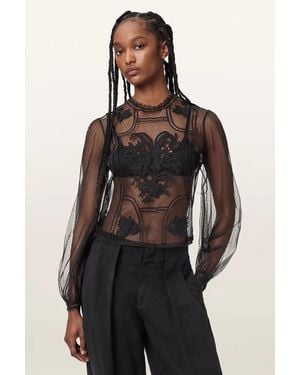 AllSaints Camicetta Da Donna Cesca - Marrone