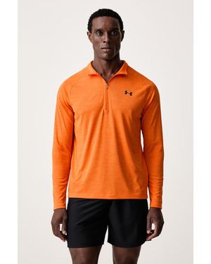 Under Armour Felpa Con Cerniera Da Uomo Tech Textured - Arancione