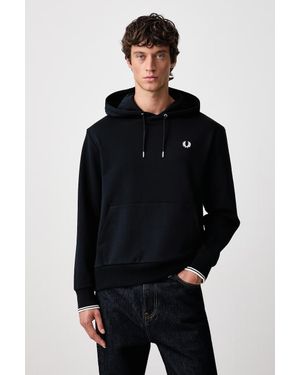Fred Perry Felpa Con Cappuccio Da Uomo - Nero