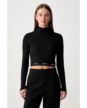 Calvin Klein A Maniche Lunghe Da Donna - Nero