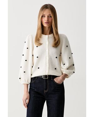 Gestuz Cardigan Da Donna Con Lana Gzalpha - Bianco