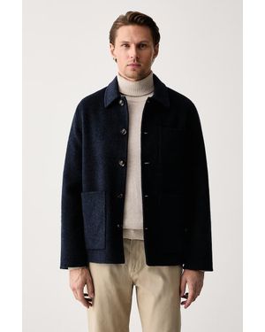 Mos Mosh Giacca Camicia Da Uomo Con Lana Warren - Blu