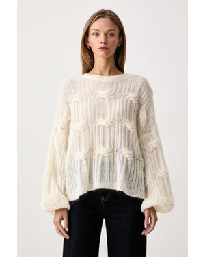BOSS Cardigan Da Donna Con Lana C_Famae - Neutro