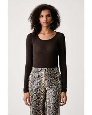 ViCOLO Maglietta A Maniche Lunghe Da Donna Con Misto Cashmere - Nero