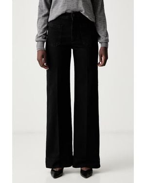 Victoria Beckham Jeans Wide Leg Da Donna Alina - Nero