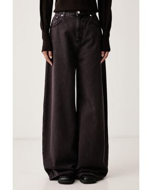 MSGM Jeans Wide Leg Da Donna - Nero
